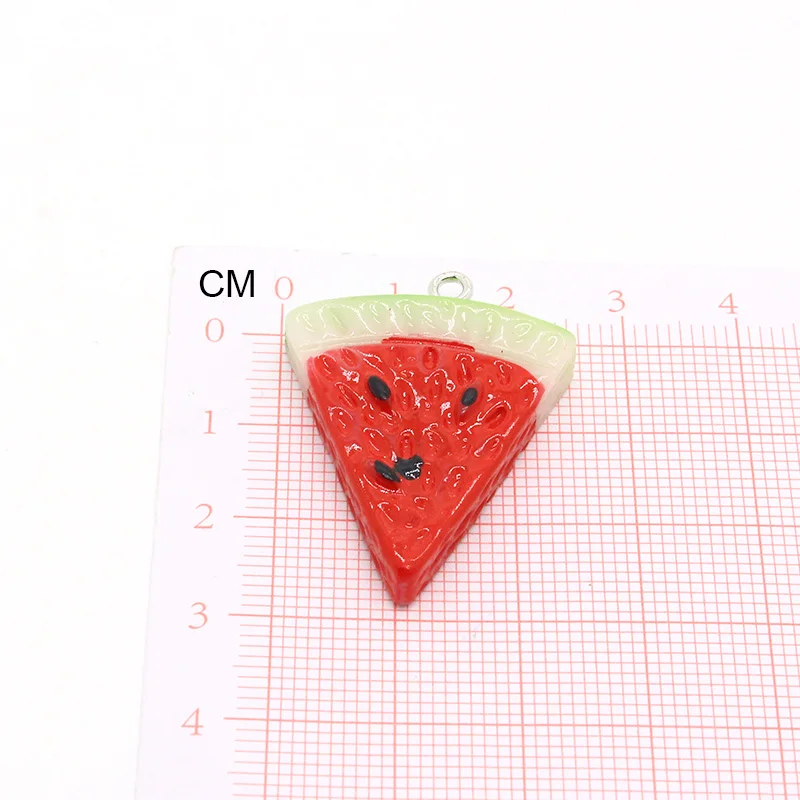 

10pcs Resin Simulation Watermelon Earring Charms Simple DIY Food Keychains Bracelet Pendants Accessory Geometric Jewelry Make