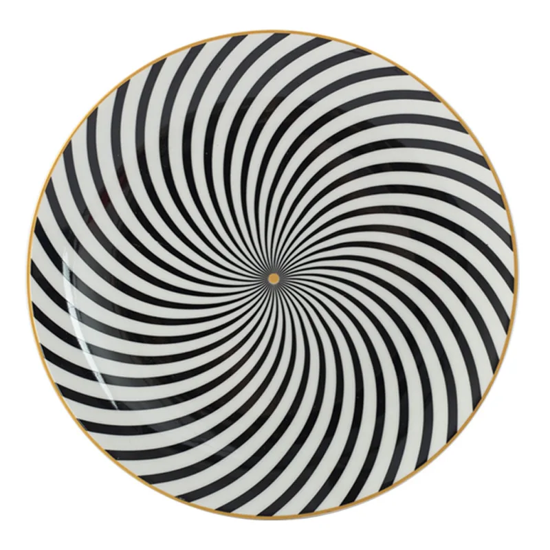 

6 / 8 /10 inch tableware Phnom penh geometry tableware ceramic Dinner Plate dish porcelain dessert plate dinnerware cake plate