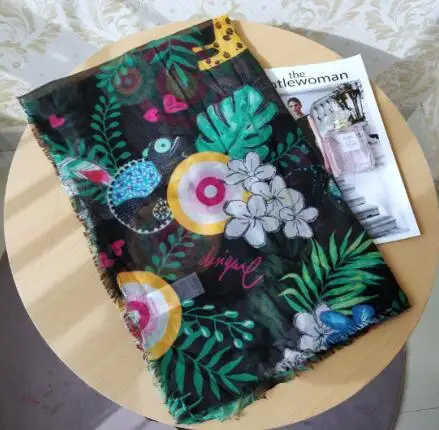 Розовый desigual женский длинный красный шарф с геометрическим рисунком, осень-весна, Испанский Дизайн, подарки на день рождения - Цвет: Розовый