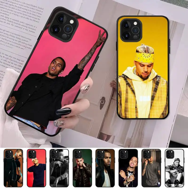 

Chris Brown Rap singer Phone Case For iPhone 13 11 8 7 6 6S Plus X XS MAX 5 5S SE 2020 XR 11 pro DIY Funda