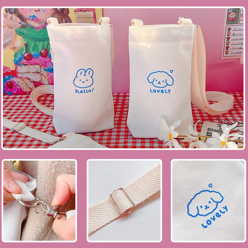 Мультяшная Холщовая Сумка рукав для чашки милый термос стеклянная