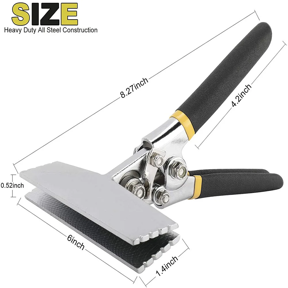 

Straight Jaw Sheet Manual Metal Bending Pliers Sheet Metal Hand Seamer Metal Pipe Bender Non-Slip Pitted Handles