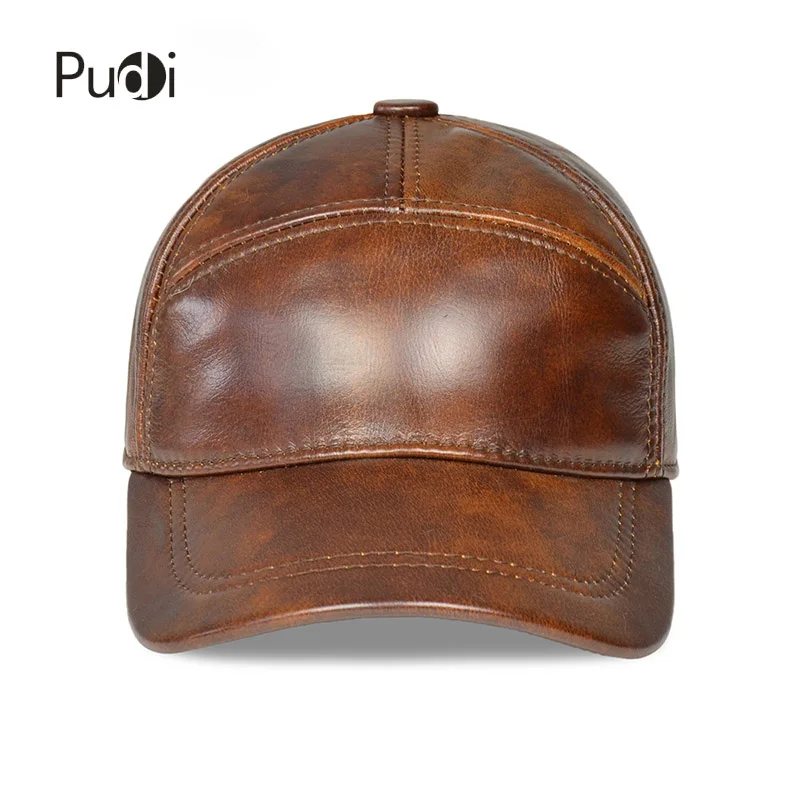 Pudi men genuine leather cap hat new style warm army solid color  fashion hats HL190
