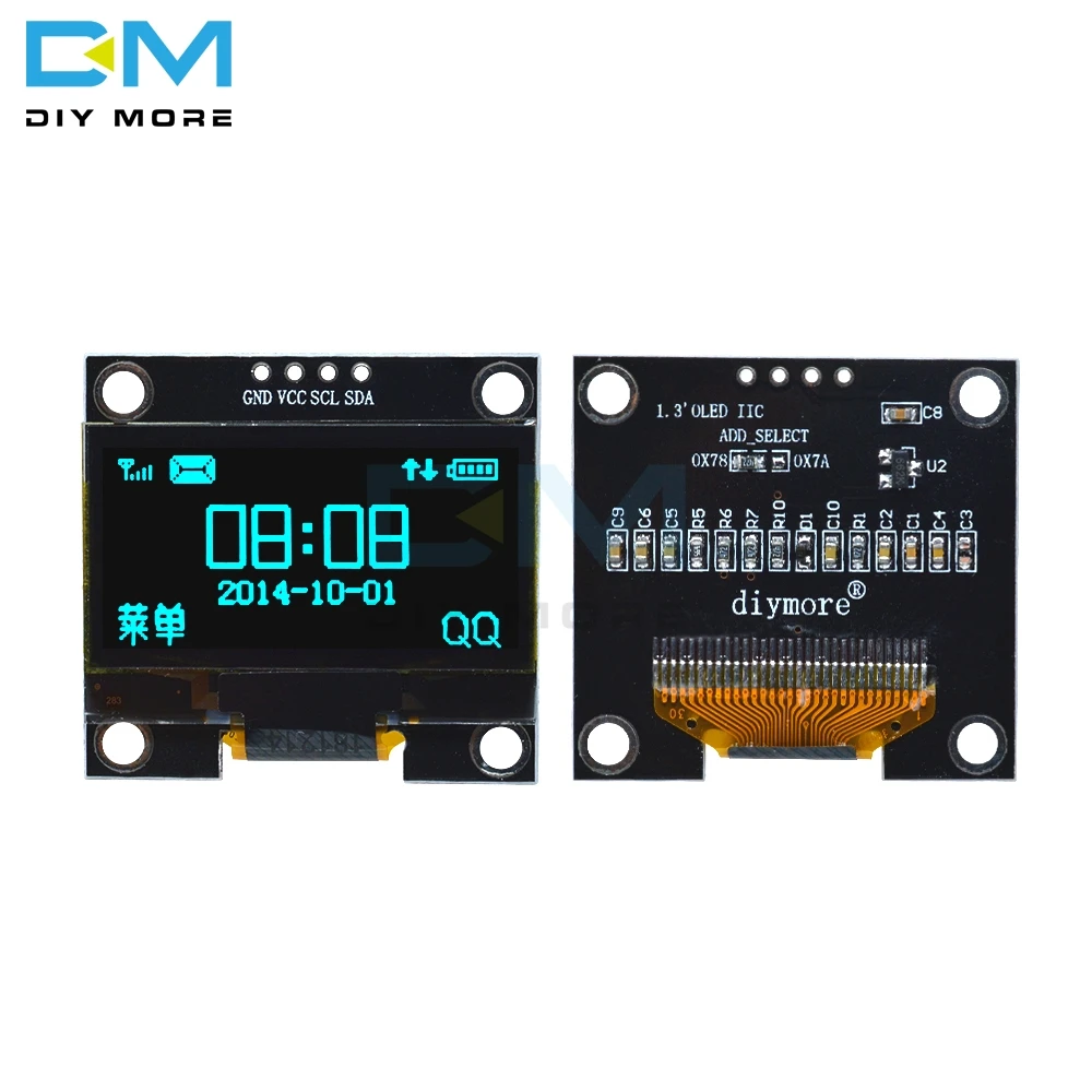 128x64 SSH1106 4PIN 1," 1,3 дюймов IIC IEC Серийный Цифровой OLED ЖК-дисплей белый синий модуль для Arduino 12864 плата с ЖК-экраном