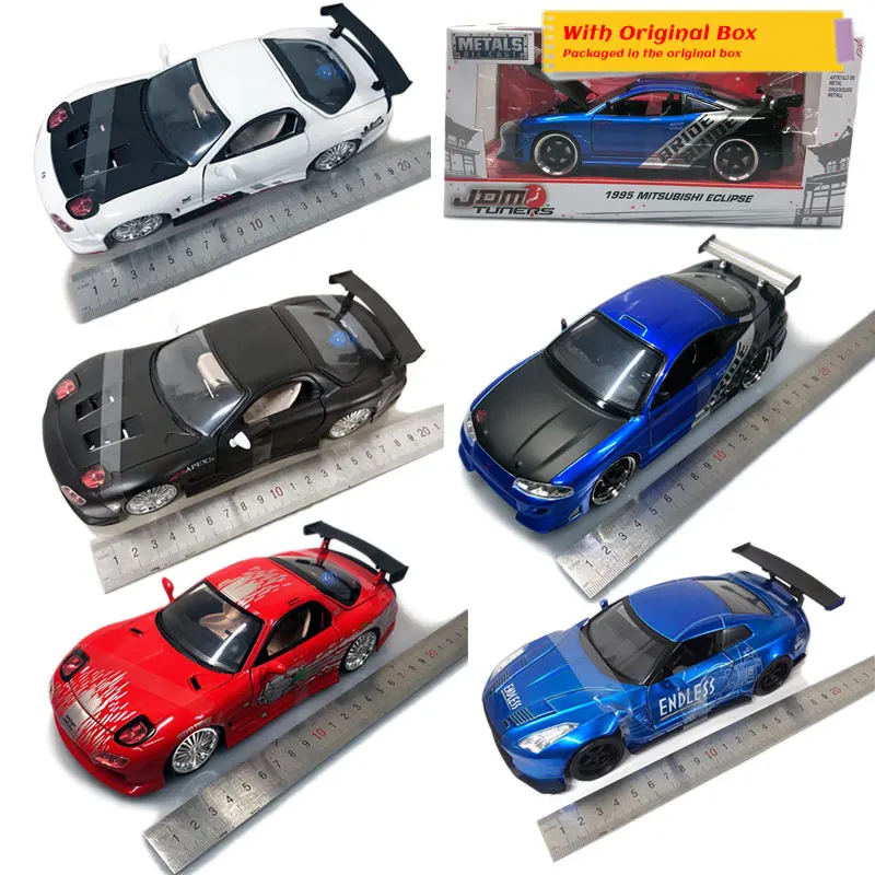 JADA 1/24 масштаб JDM тюнеры Mitsubishi TOYOTA MAZDA RX 7 Nissan литая металлическая модель автомобиля