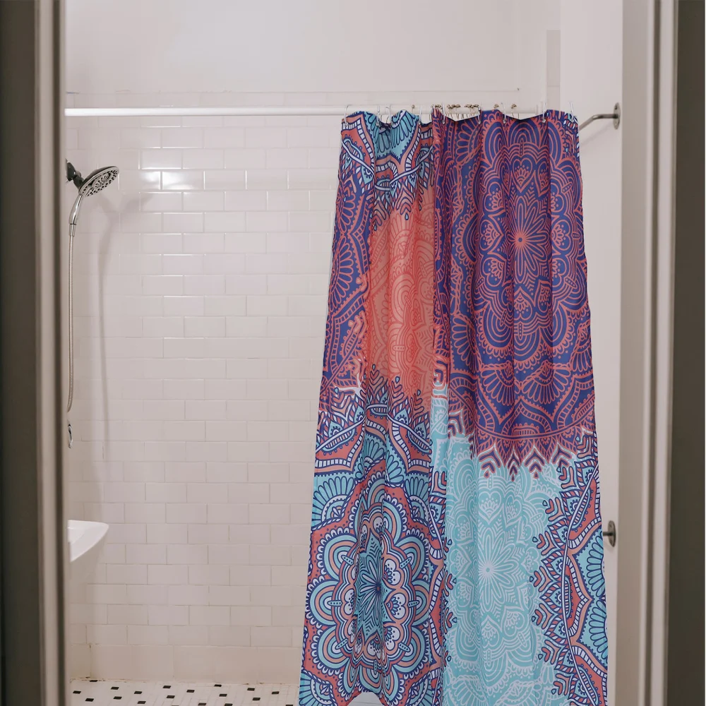 

1pc Shower Curtains Household Bath Drapery Bathroom Supply for Home (Sky-blue)