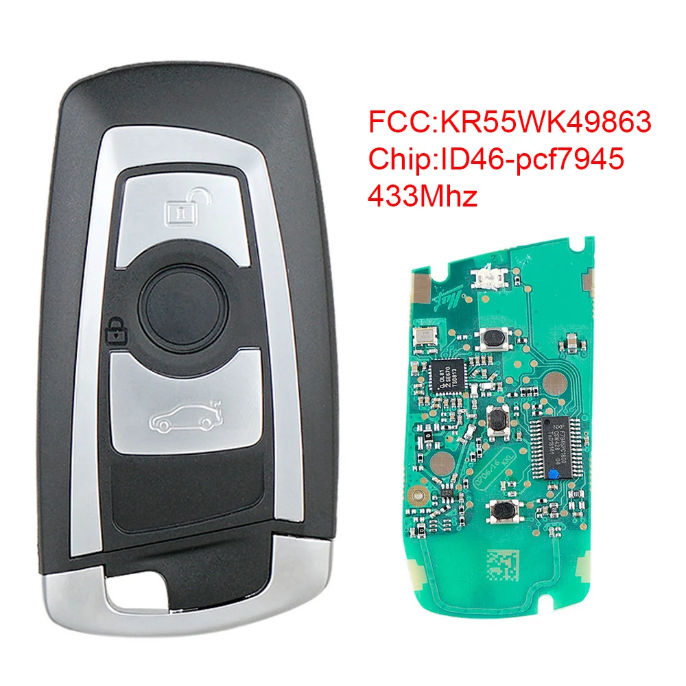 433 МГц Универсальный черный умный Автомобильный Дистанционный ключ без ключа