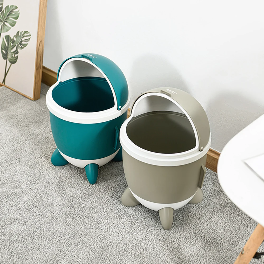 

Creative simple rocket trash can household living room kitchen bathroom semi-clamshell trash can plastic storage bin
