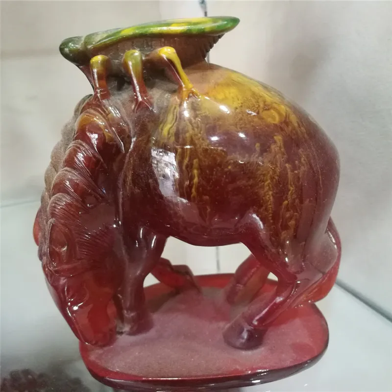 Сборная китайская статуя летающей лошади 2 старинные янтарные украшения|chinese