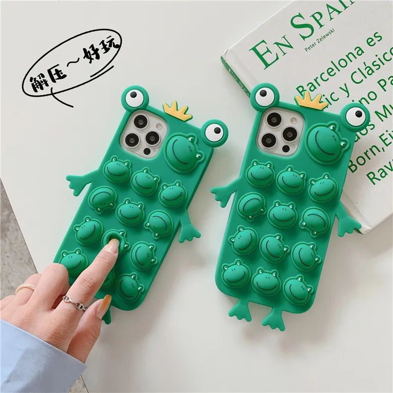 

Cute frog Safe Foam soft silicone Phone case For OPPO A95 A93 A92S A72 A11X A3 A9 A8 A7 A55 A32 R9 R17 R11 Reno Z 6 5 4 3 2z pro