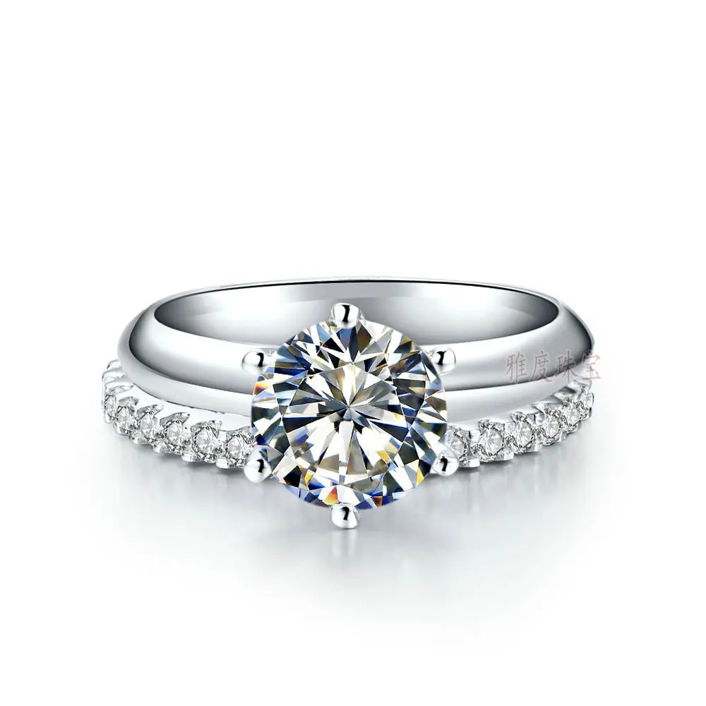 Роскошный набор колец из 1 5 искусственной смолы с подушкой однотонное серебряное