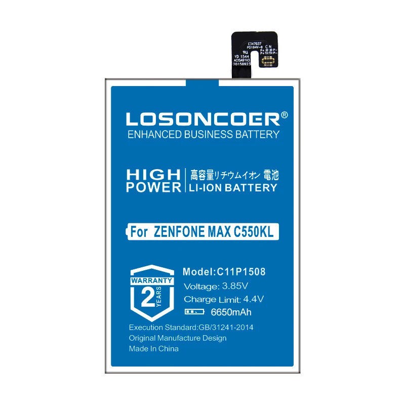 Аккумулятор LOSONCOER 6550 мАч C11P1508 для Asus Zenfone Max 5000 5000Z ZC550KL C550KL Z010DA Z010AD Z010DD|Аккумуляторы