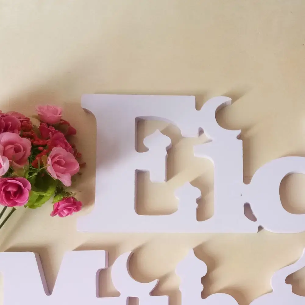 

Ramadan Eid Mubarak Decor Dining Table Ornament Wooden Letters Decoration White Pendant Islam Muslim Event Party standard