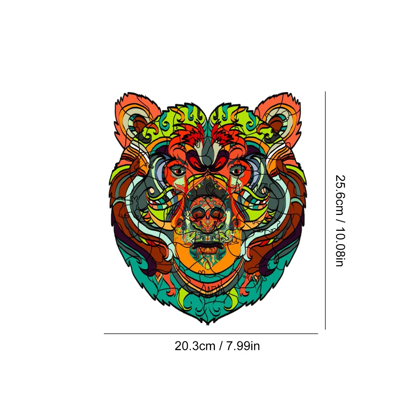 

Bear Colorful 3D Puzzle Wooden Animal Jigsaw Puzzle Unique Shape Animal-shaped Puzzle Educational Toy Gift For Kids Adults Decor