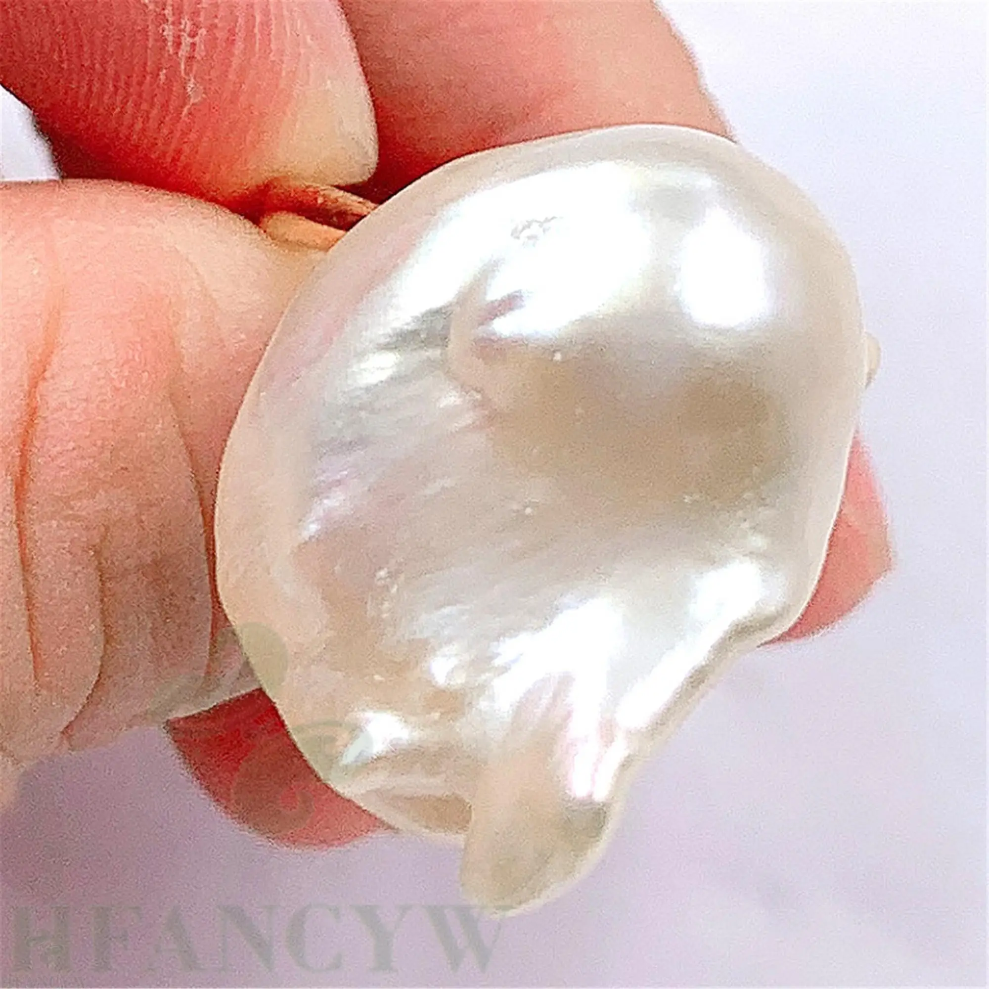 Белое перламутровое Открытое кольцо в стиле барокко регулируемое огромное