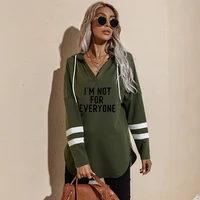 im not for everyone 100 cotton hoodies sweatshirt sarcastic women long sleeve sexy v neck vintage casual pullovers streetwear