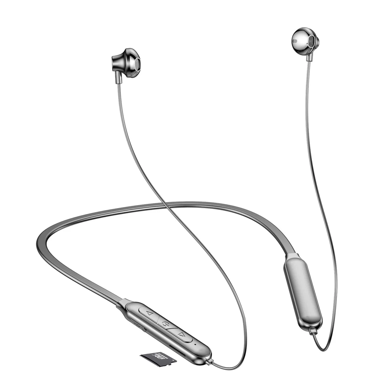 

Neck Type WirelessHeadset Half in-ear Light Quality EarphoneCan Insert Card Necklace Sport Bluetooth Headset