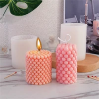 3d silicone candle mold bubble cylindrical diy craft handmade mould soy wax soap making tools moule bougie moldes de silicona