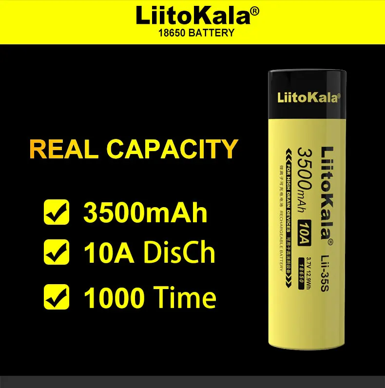 1-20 шт. Аккумулятор LiitoKala 18650 Lii-35S в литий-ионный 3 7 мАч 10 А | Электроника
