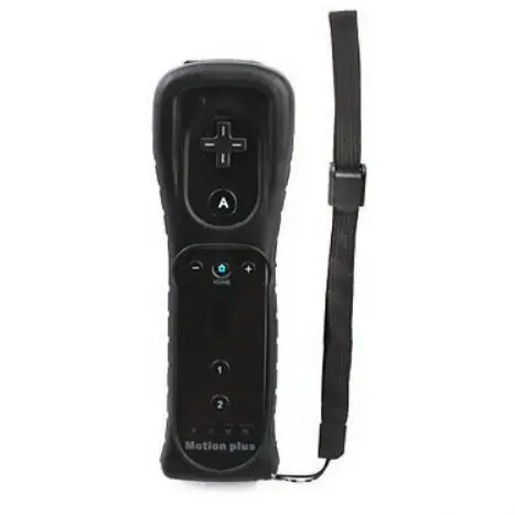 Черный 1 шт. Встроенный пульт дистанционного управления Motion Plus для wii Gamepad, силиконовый чехол и ремешок для wii command - Цвет: Черный