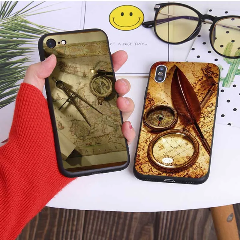 Чехол для телефона с картой мира iPhone 11 pro max X XS MAX XR 7 8 6 6S plus 5s SE Мягкий силиконовый