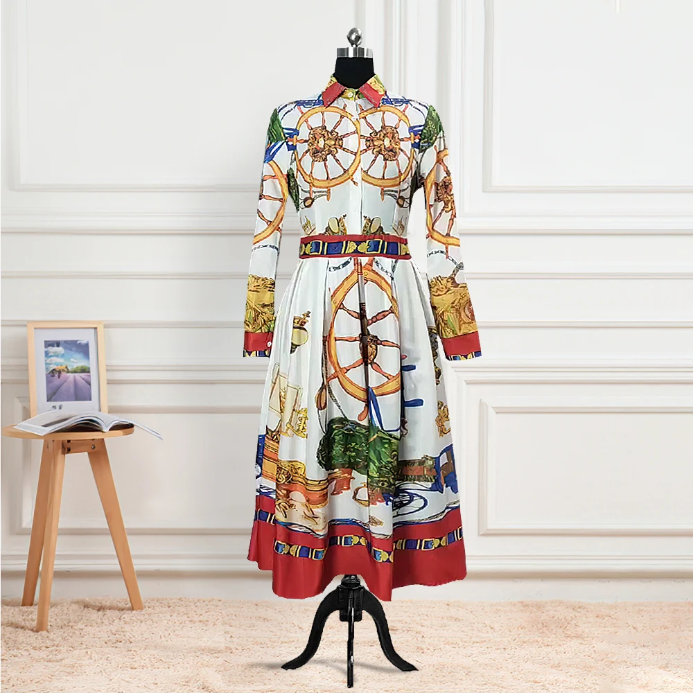 Женское ТРАПЕЦИЕВИДНОЕ ПЛАТЬЕ с принтом элегантное модное скромное платье