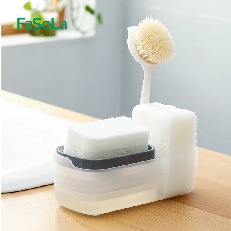 

Youpin Kitchen Soap Box Rack Detergent Dispenser Push-type Outlet Box Soap Bottle Convenient For Washing Dishes