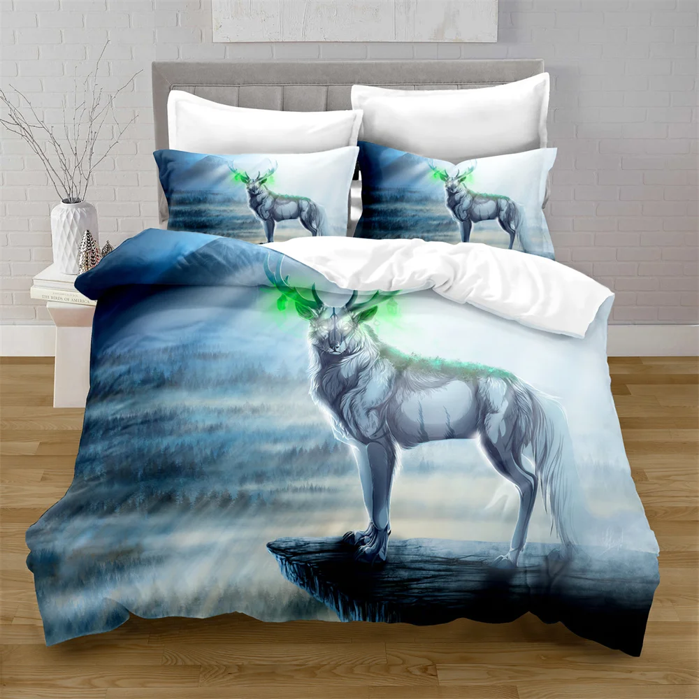 Комплект постельного белья из 100% полиэстера с рисунком оленя | Дом и сад