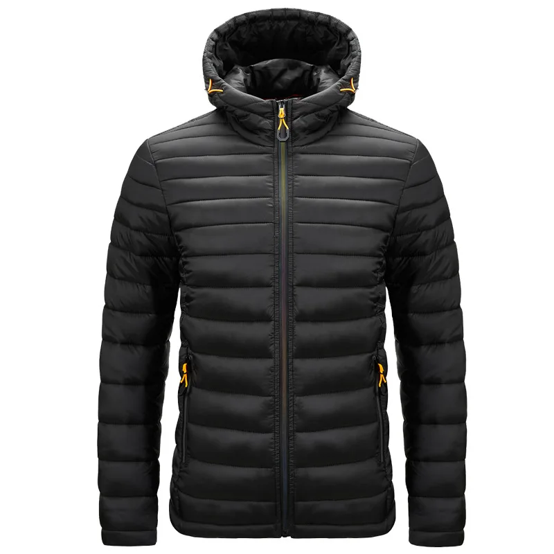 

Black Hooded Parkas Men Winter Stand Collar Waterproof Mens Casual Jackets Coats Big Size 4XL Solid Windbreaker Hommes Veste