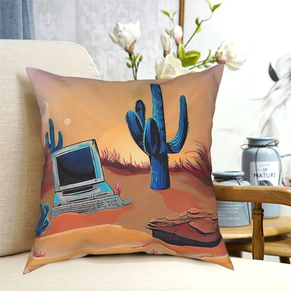 

E-waste Deserted Desktop Floor Pillow Cushion Cover Decorative Pillowcases Case Home Sofa Cushions 40x40,45x45cm(Double Sides)