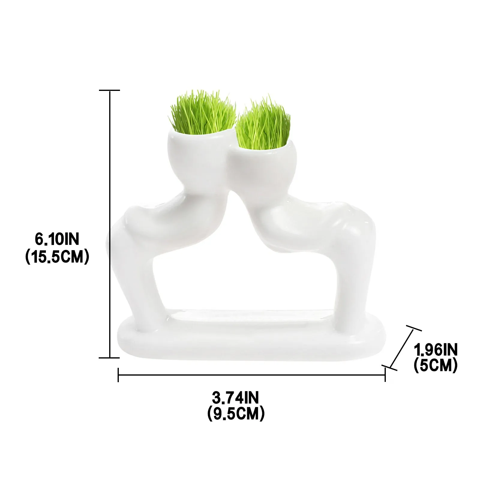 Мини бонсай головка волос Белый Керамика завод сад кукла на дерево горшок с