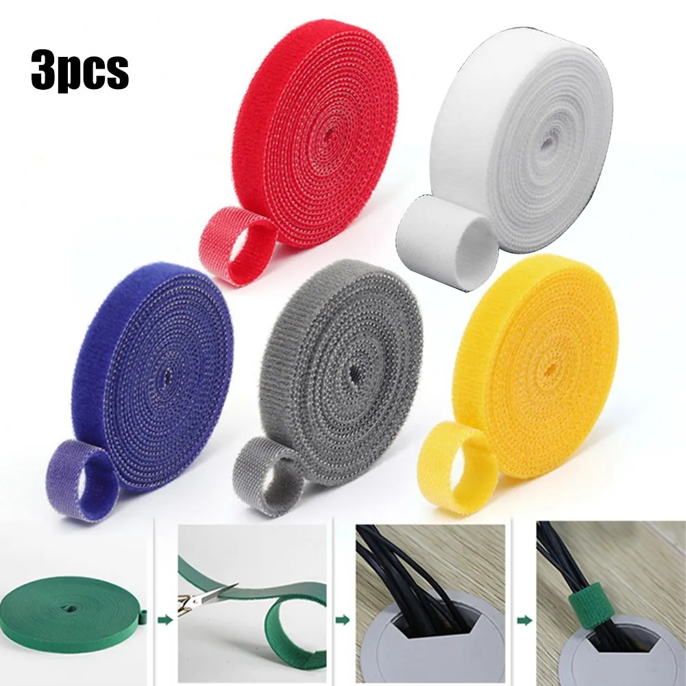 

3 Rolls Nylon Garden Cable Tie Tape Plant Hook & Loop Garden Supports Bamboo Cane Wrap Support Plant Bandage Velcro Ties