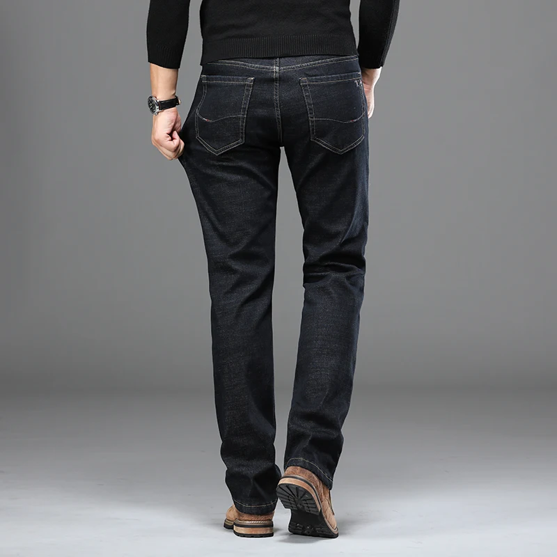Новые бархатные мужские флисовые джинсы деловые Прямые Плюс брендовые брюки