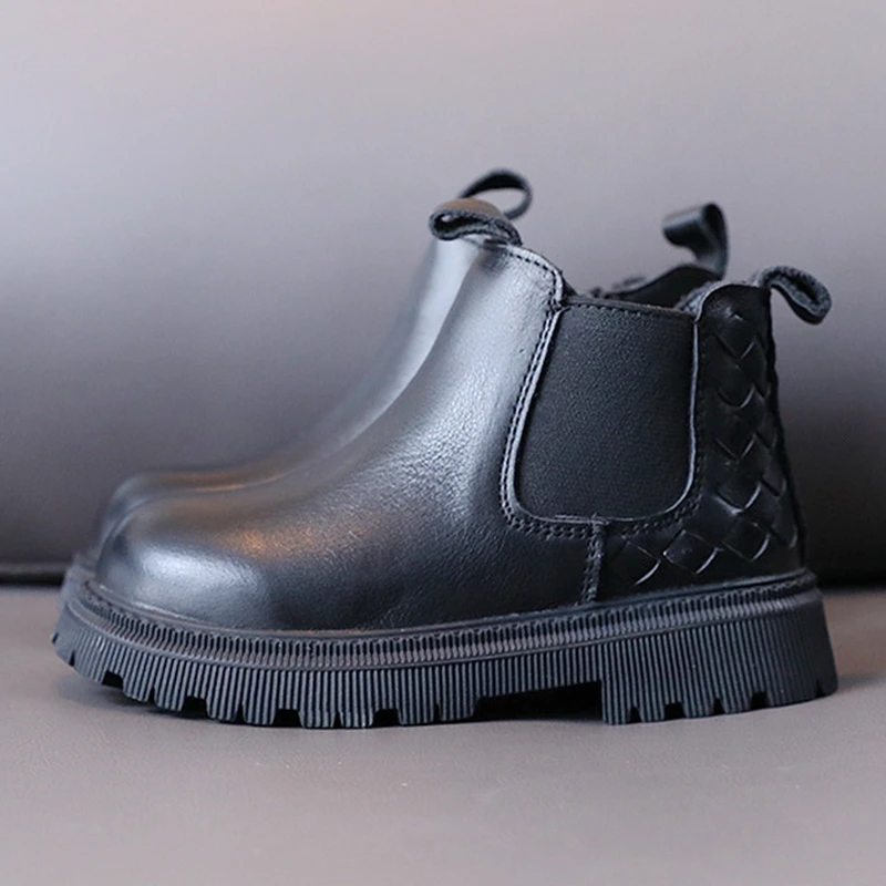 Брендовые Детские модные ботинки для девочек и мальчиков на осень однотонные