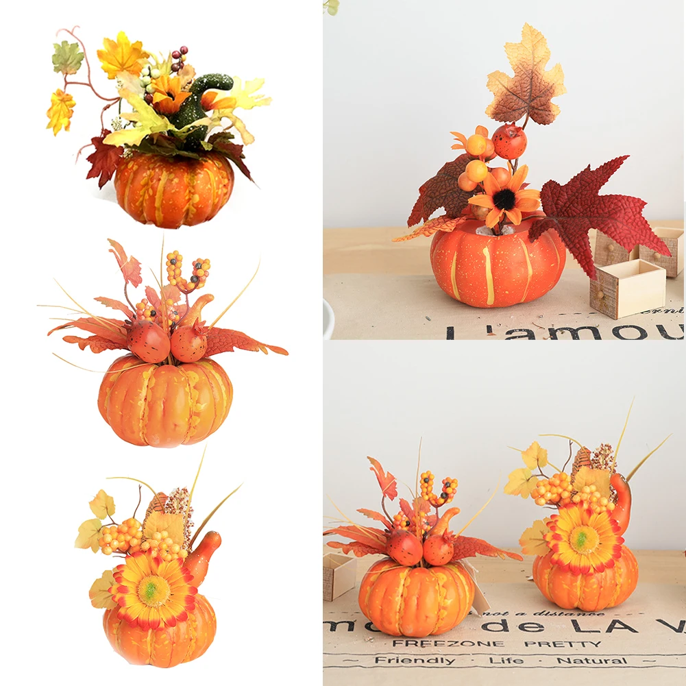 

3D Simulation Pumpkin Maple Leaf Pomegranate Table Decoration Halloween Autumn Decoration Props Pumpkin Home Decoration