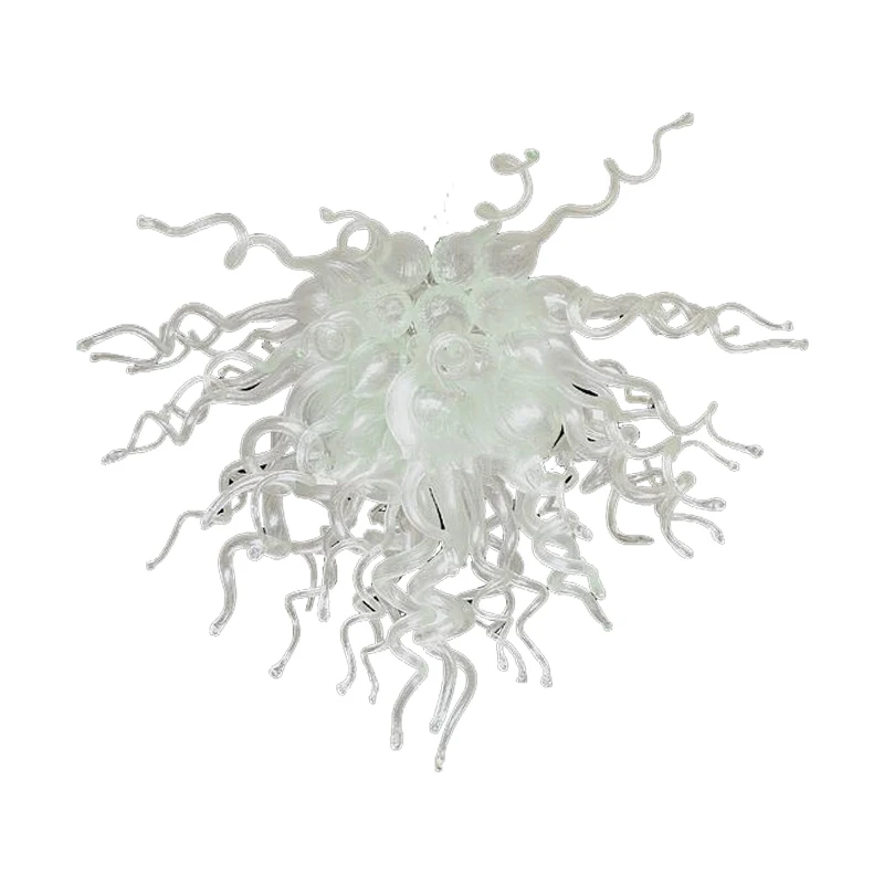 

Hot Sale Modern White Color Glass Chandeliers Art LED Lighting Hand Blown Glass Chandelier Hotel Room Decoration