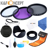 kf concept 58mm filter set uv cpl fld for canon rebel t5i t4i t3i t2i t1i t3 xsi xs 18 55mm camera lenses flower hood cloth