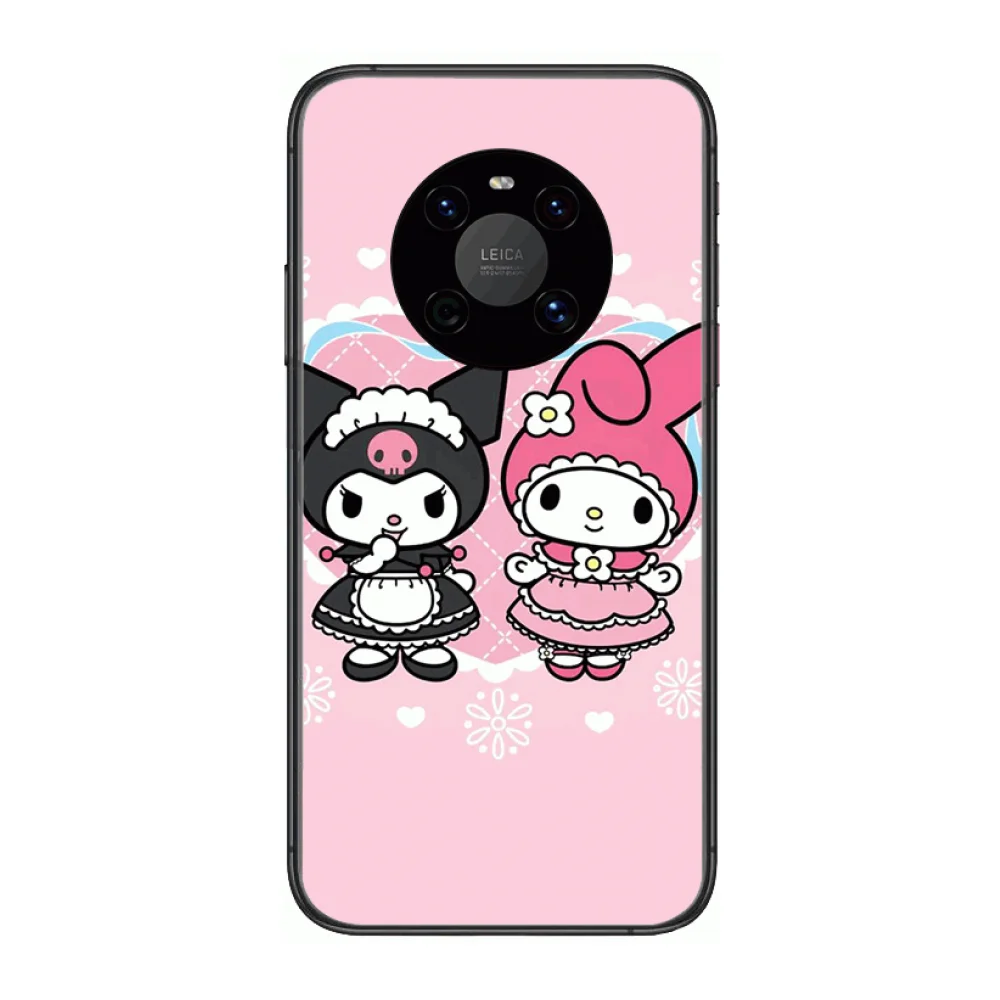 

Lovely KUROMI Anime Phone Case For Huawei mate 30 10 20 40 Lite Smart Z Pro Black Etui 3D Coque Painting Hoesjes case