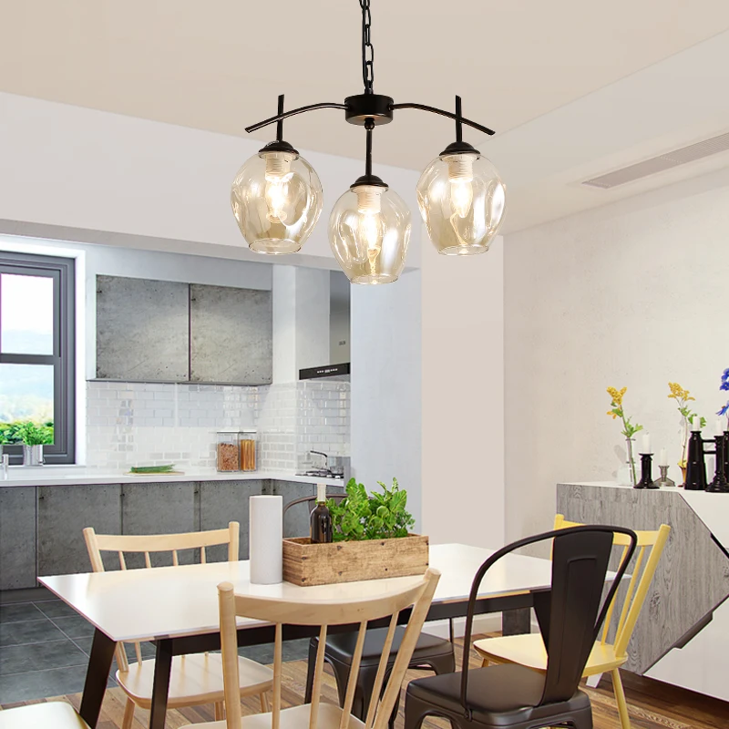 

Modern Creative Europe Glass Pendant Light Led E27 With 3 Colors For Bedroom/restaurant/living Room/kitchen/cafe/hotel/office