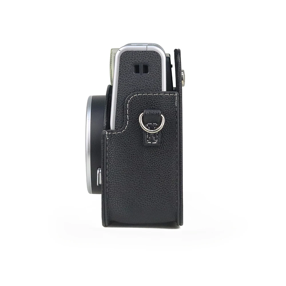 Черный/коричневый Чехол сумка из искусственной кожи для камеры Fujifilm Instax Mini 40 с