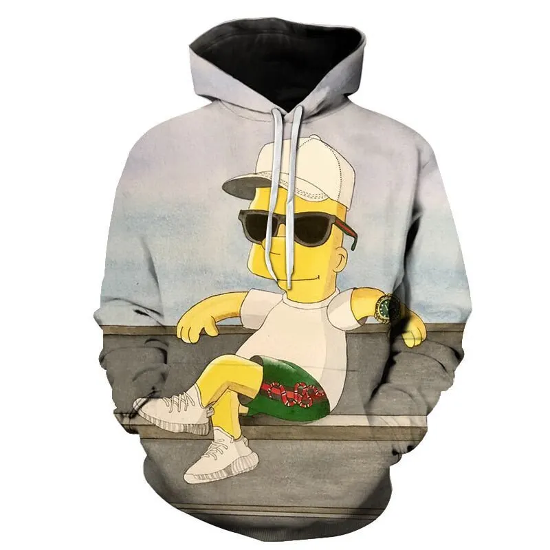 

New 3d Printed Simpson Comic Cosplay Custom Casual Hoodie