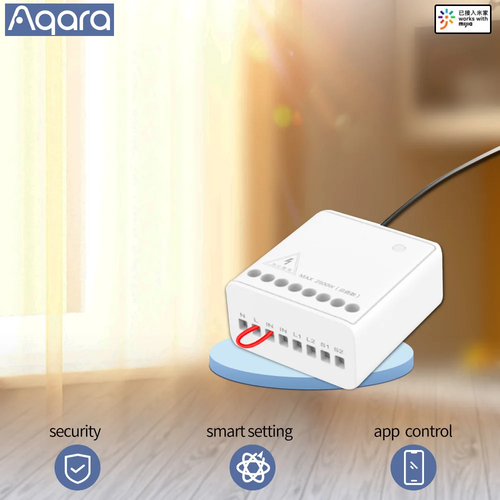 Блок управления Aqara zigbee двухканальный переключатель с поддержкой Wi Fi и