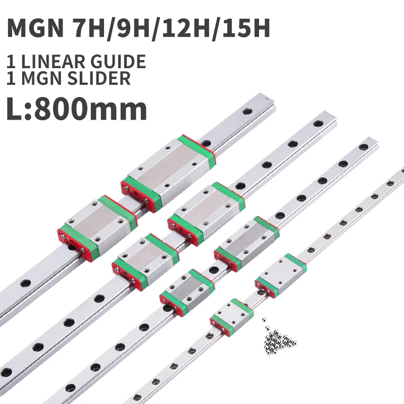 3D принтер MGN7H MGN9H MGN12H MGN15H 800 мм миниатюрная линейная направляющая 1 шт. MGN + длинный