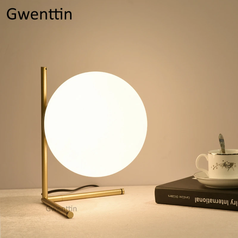 Настольные лампы со стеклянными шарами и луной современный скандинавский