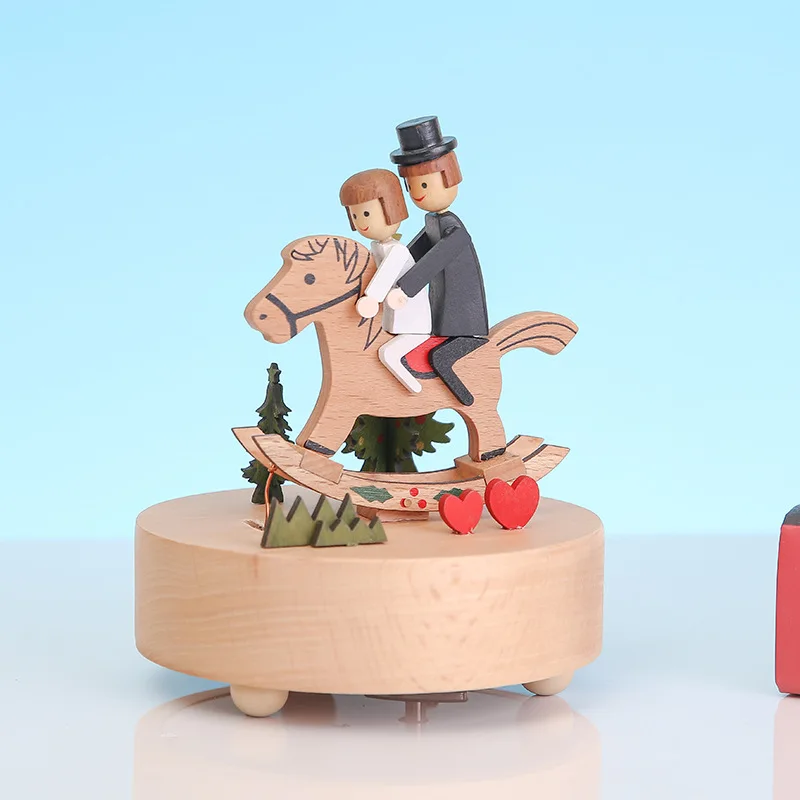 

Wooden carousel music box eight sound box creative Valentine's Day birthday gift to boys and girls wife and girlfriend