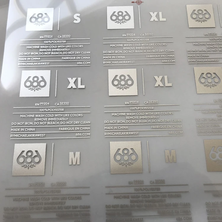 Этикетки с логотипом под заказ для нижнего белья термотрансферные тканевые