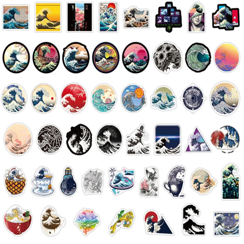 103050pcs beach waves graffiti waterproof skateboard travel suitcase phone laptop luggage stickers diy kids girl toys free global shipping