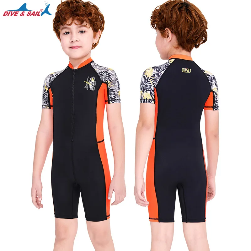 3 цвета один цельный купальный костюм с узором для детей Одежда мальчиков и