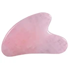 Массажная тарелка гуаша из натурального нефрита, пластина из розового кварца для массажа лица, шеи, спины, тела