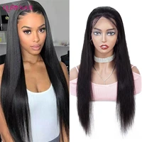 qlove hair 13x4 lace front human hair wigs peruvian straight lace frontal wig 4x4 closure wig preplucked wig